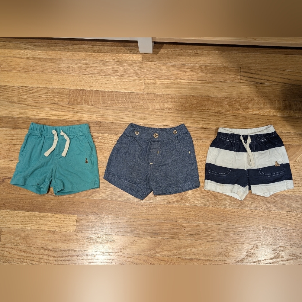 Stylish Kids Shorts Set - Green, Blue & White, and Denim Color